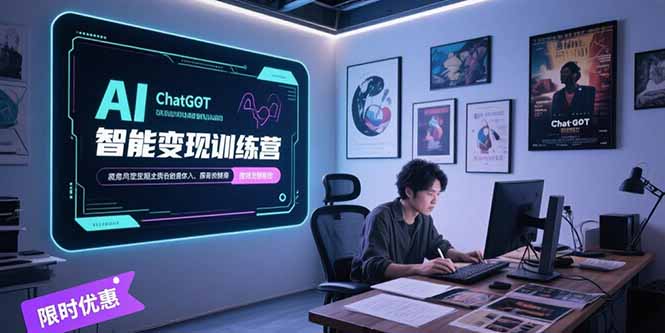 AI智能变现训练营,ChatGPT写作变现,电影解说制作,图文带货方法论-天行资源库
