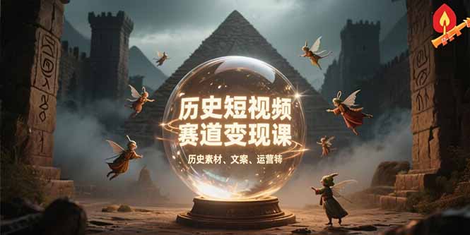 历史短视频赛道变现课,百集素材库应用,文案剪辑技巧,账号运营全案-天行资源库