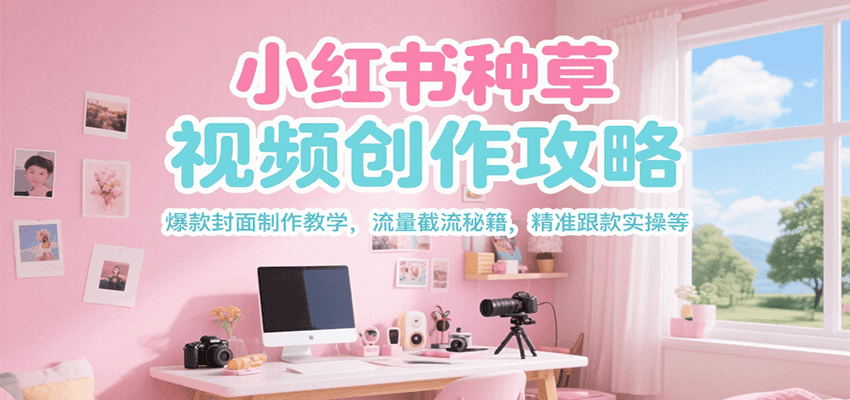 小红书种草视频创作攻略,爆款封面制作教学 ,流量截流秘籍 ,精准跟款实操等-天行资源库