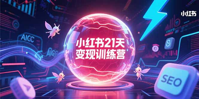 小红书21天变现训练营,AIGC工具高效应用,SEO优化核心技巧-天行资源库