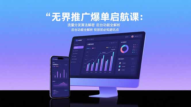 无界推广爆单启航课:流量分发算法解密 后台功能全解析 投放前必知避坑点-天行资源库