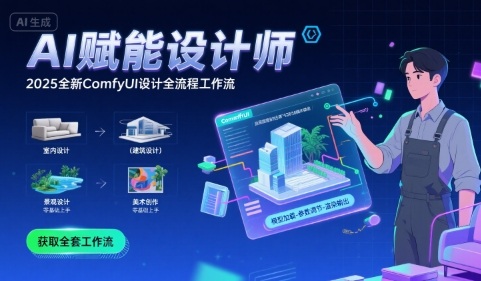 AI赋能设计师， 2025全新comfyui设计全流程工作流 ，室内-建筑-景观-美术，零基础直接上手-天行资源库