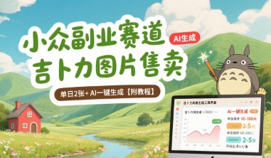 小众副业赛道 吉卜力图片售卖 单日2张+ AI一键生成【附教程】-天行资源库