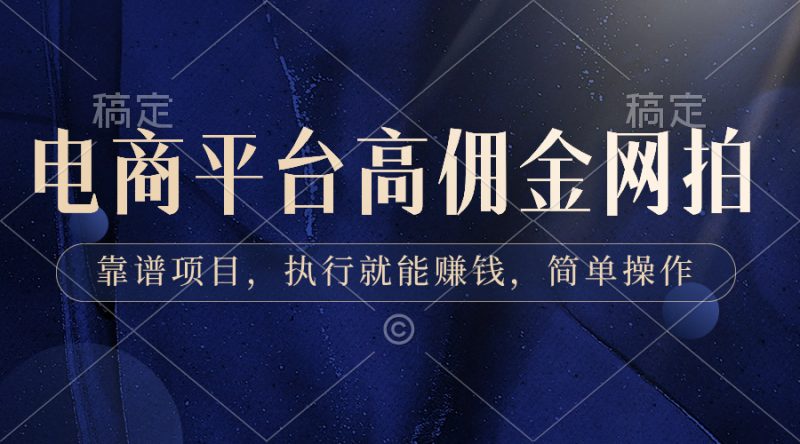 电商平台高佣金网拍,靠谱项目,执行就能赚钱,简单操作-天行资源库