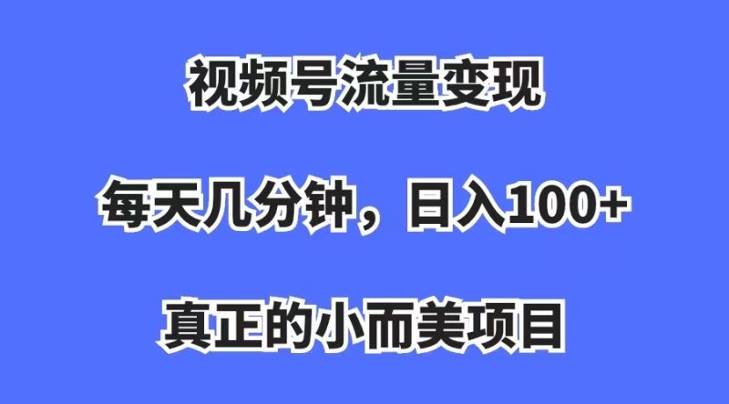 视频号流量变现,每天几分钟,收入100+,真正的小而美项目-天行资源库