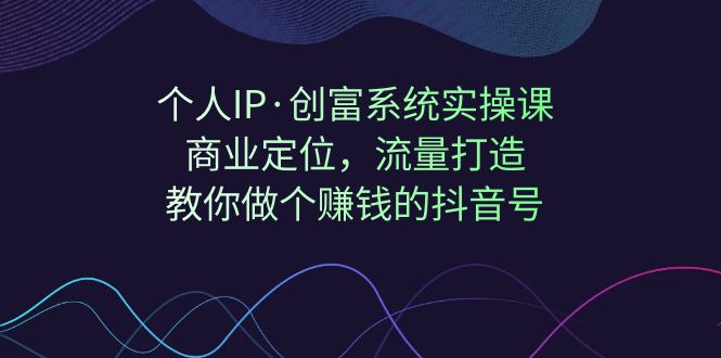 个人IP·创富系统实操课:商业定位,流量打造,教你做个赚钱的抖音号-天行资源库