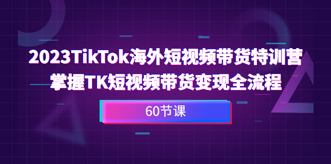 2023-TikTok海外短视频带货特训营,掌握TK短视频带货变现全流程(60节课)-天行资源库