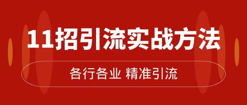 精准引流术:11招引流实战方法,让你私域流量加到爆(11节课完整版)-天行资源库