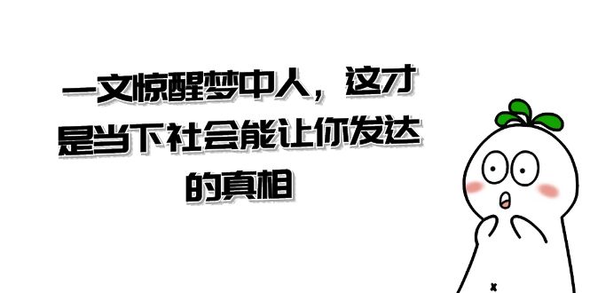 某公众号付费文章《一文 惊醒梦中人,这才是当下社会能让你发达的真相》-天行资源库
