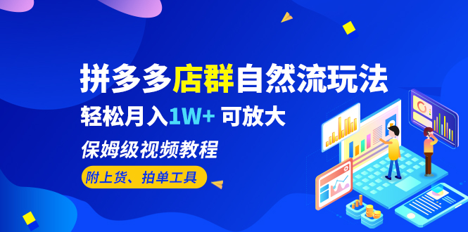 拼多多店群自然流玩法,轻松月入1W+ 保姆级视频教程(附上货、拍单工具)-天行资源库