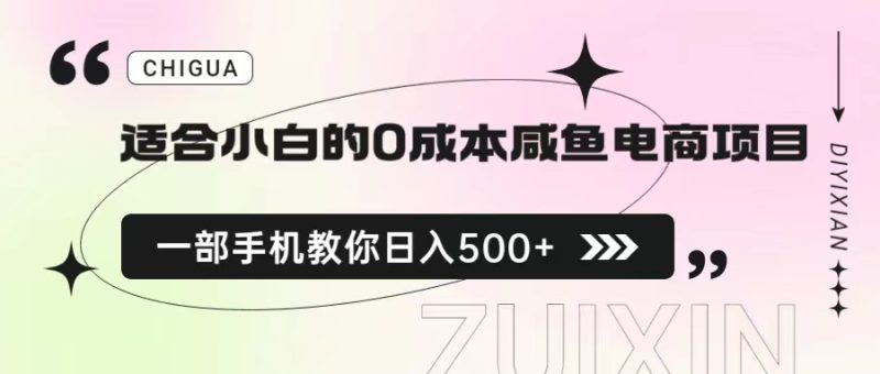 适合小白的0成本咸鱼电商项目,一部手机,教你如何日入500+的保姆级教程-天行资源库