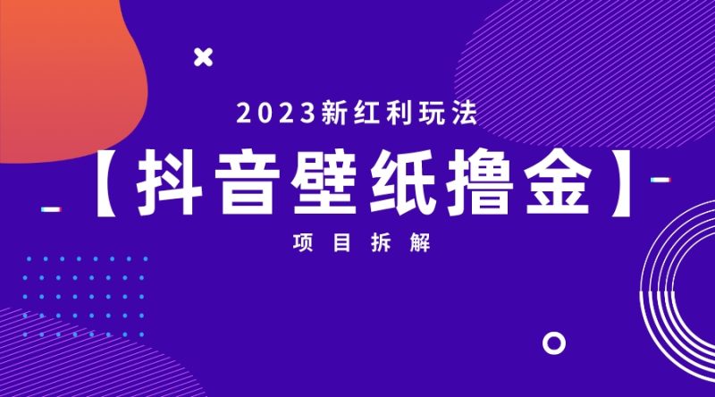 2023新红利玩法:抖音壁纸撸金项目-天行资源库