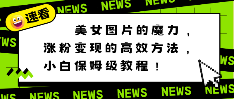 美女图片的魔力，涨粉变现的高效方法，小白保姆级教程！-天行资源库
