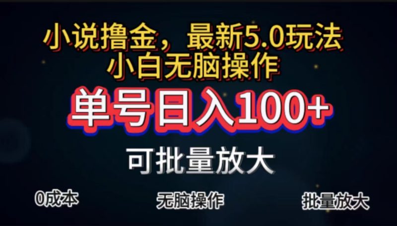 全自动小说撸金,单号日入100+小白轻松上手,无脑操作-天行资源库