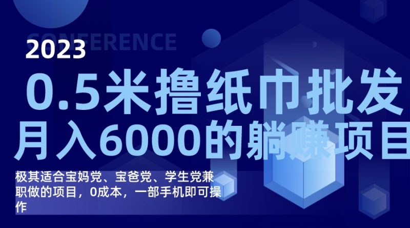 撸纸巾批发躺赚项目,0成本,一部手机无脑操作,月入6000+-天行资源库