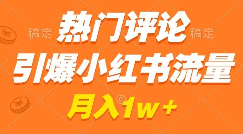 热门评论引爆小红书流量,作品制作简单,广告接到手软,月入过万不是梦-天行资源库