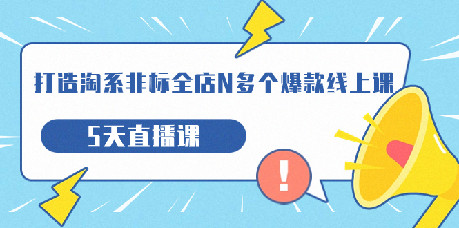 打造-淘系-非标全店N多个爆款线上课,5天直播课(19期)-天行资源库