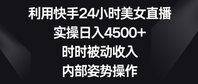 利用快手24小时美女直播,实操日入4500+,时时被动收入,内部姿势操作-天行资源库