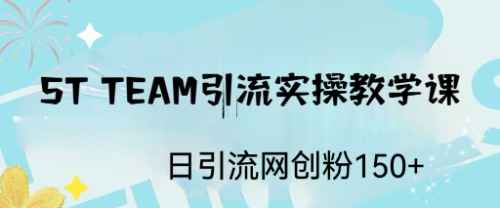 ST TEAM引流实操课,日引流网创粉100+-天行资源库