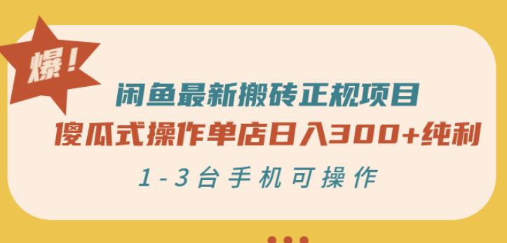 闲鱼最新搬砖正规项目:傻瓜式操作单店日入300+纯利,1-3台手机可操作-天行资源库