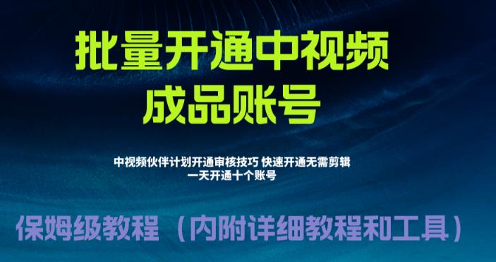 外面收费1980暴力开通中视频计划教程,附 快速通过中视频伙伴计划的办法-天行资源库