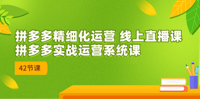 2023年8月新课-拼多多精细化运营 线上直播课:拼多多实战运营系统课-42节-天行资源库