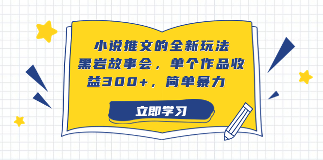 小说推文的全新玩法,黑岩故事会,单个作品收益300+,简单暴力-天行资源库