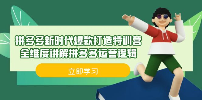 拼多多·新时代爆款打造特训营,全维度讲解拼多多运营逻辑(21节课)-天行资源库