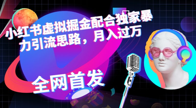 小红书虚拟掘金配合独家首发暴力引流思路，月入过万-天行资源库