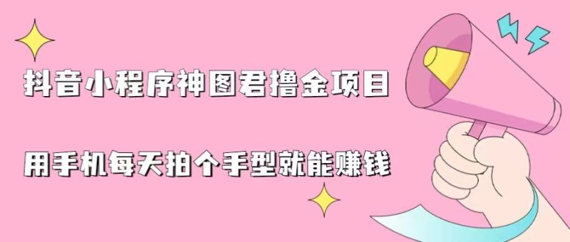 抖音小程序神图君撸金项目，用手机每天拍个手型挂载一下小程序就能赚钱-天行资源库