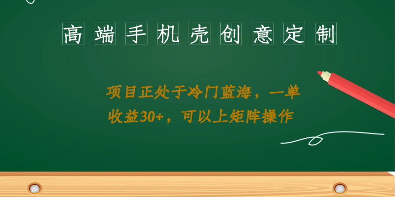 高端手机壳创意定制,项目正处于蓝海,每单收益30+,可以上矩阵操作-天行资源库