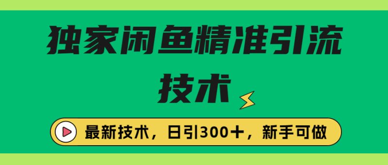 独家闲鱼引流技术,日引300+实战玩法-天行资源库