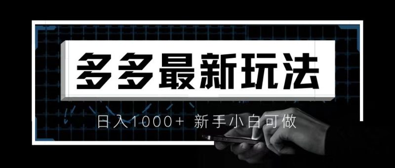 价值4980的拼多多最新玩法,月入3w【新手小白必备项目】-天行资源库