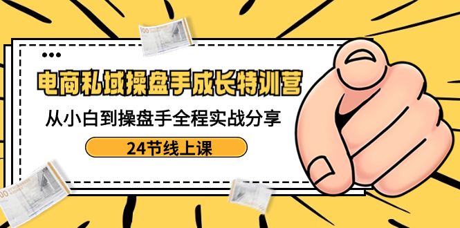 电商私域-操盘手成长特训营:从小白到操盘手全程实战分享-24节线上课-天行资源库