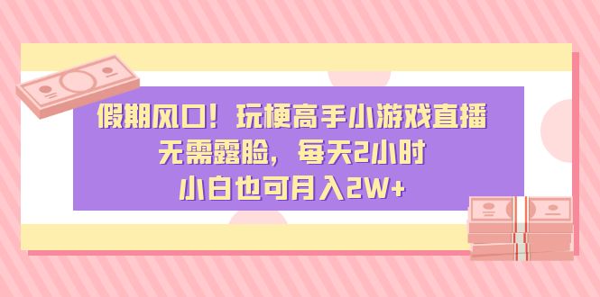 假期风口!玩梗高手小游戏直播,无需露脸,每天2小时,小白也可月入2W+-天行资源库