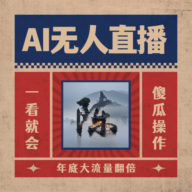 AI无人直播一看就会,日入1000+无需真人出镜,小白迅速上手开播,下播就…-天行资源库